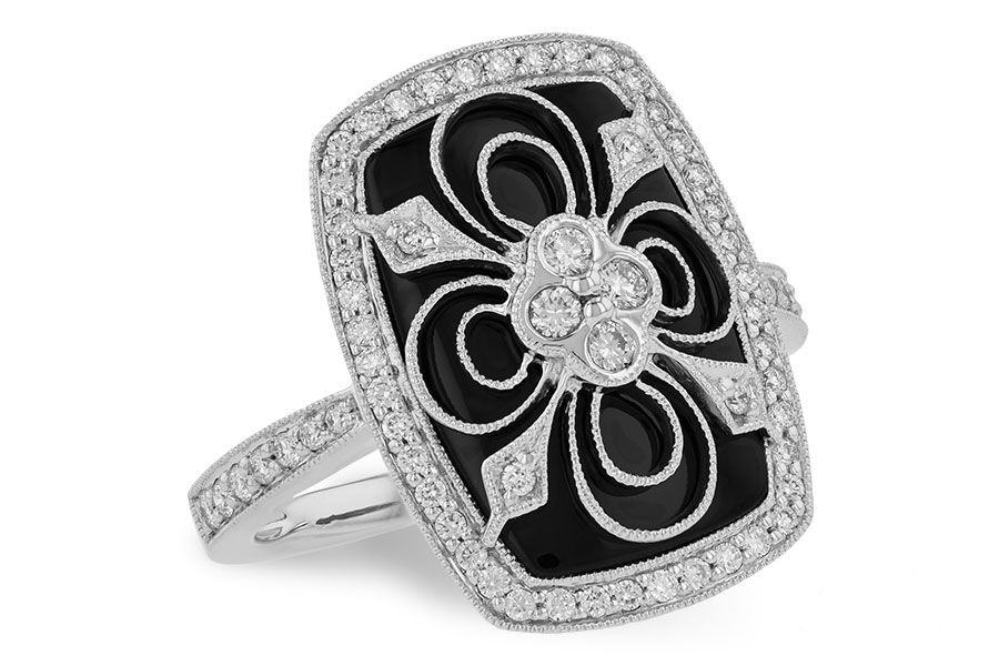 A046-22957: LDS ONYX & DIA RG .44 TW