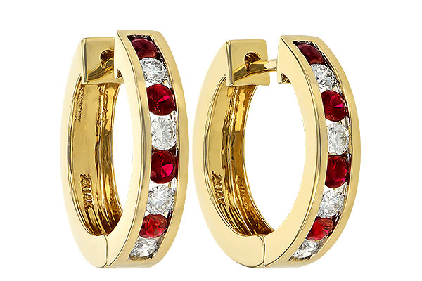 A047-12002: EARRINGS .59 RUBY 1.02 TGW