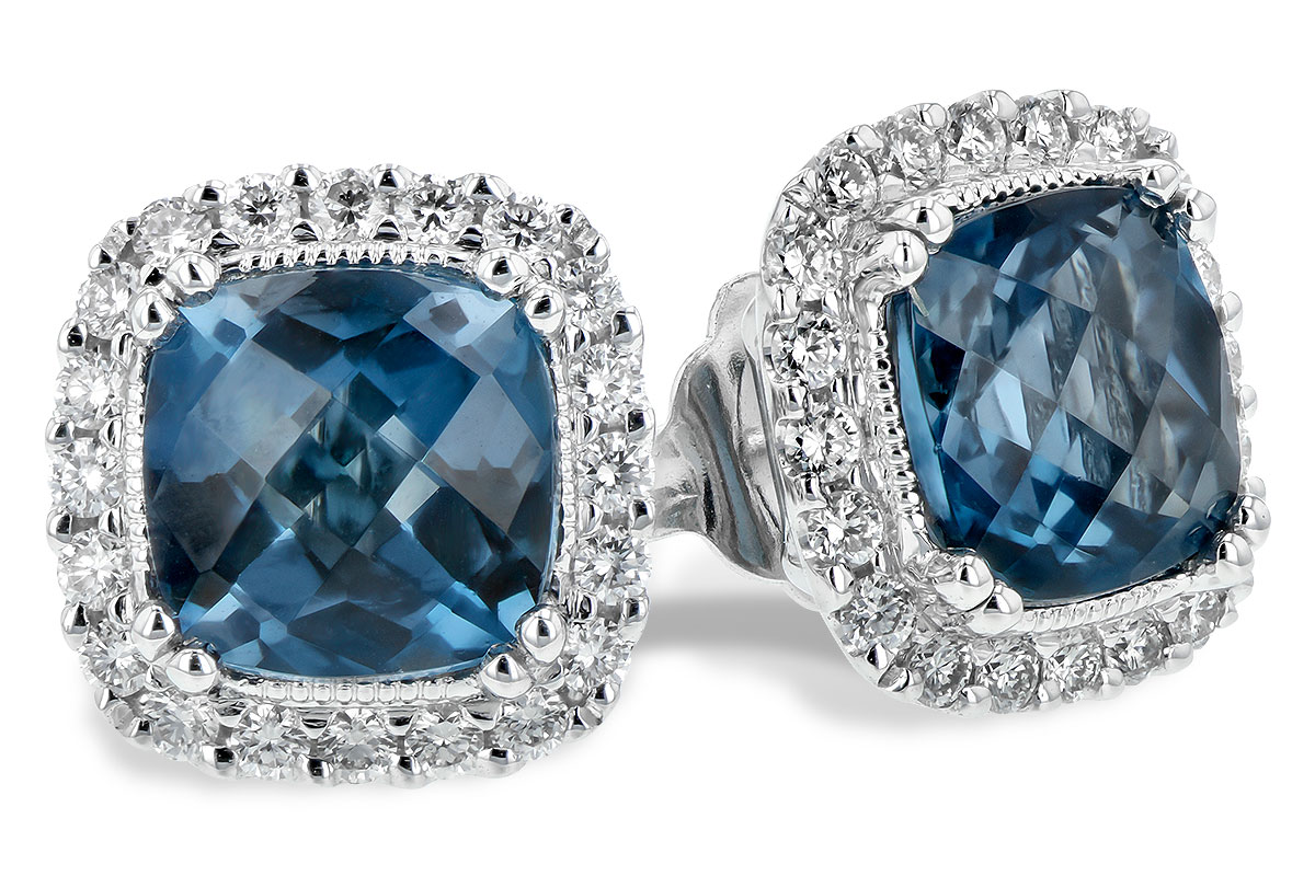 A235-28384: EARR 2.14 LONDON BLUE TOPAZ 2.40 TGW (6MM LBT)