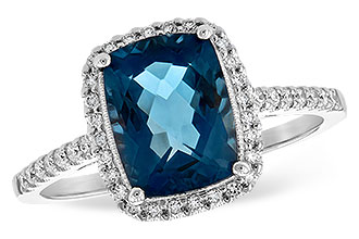 A235-35711: LDS RG 2.42 LONDON BLUE TOPAZ 2.62 TGW