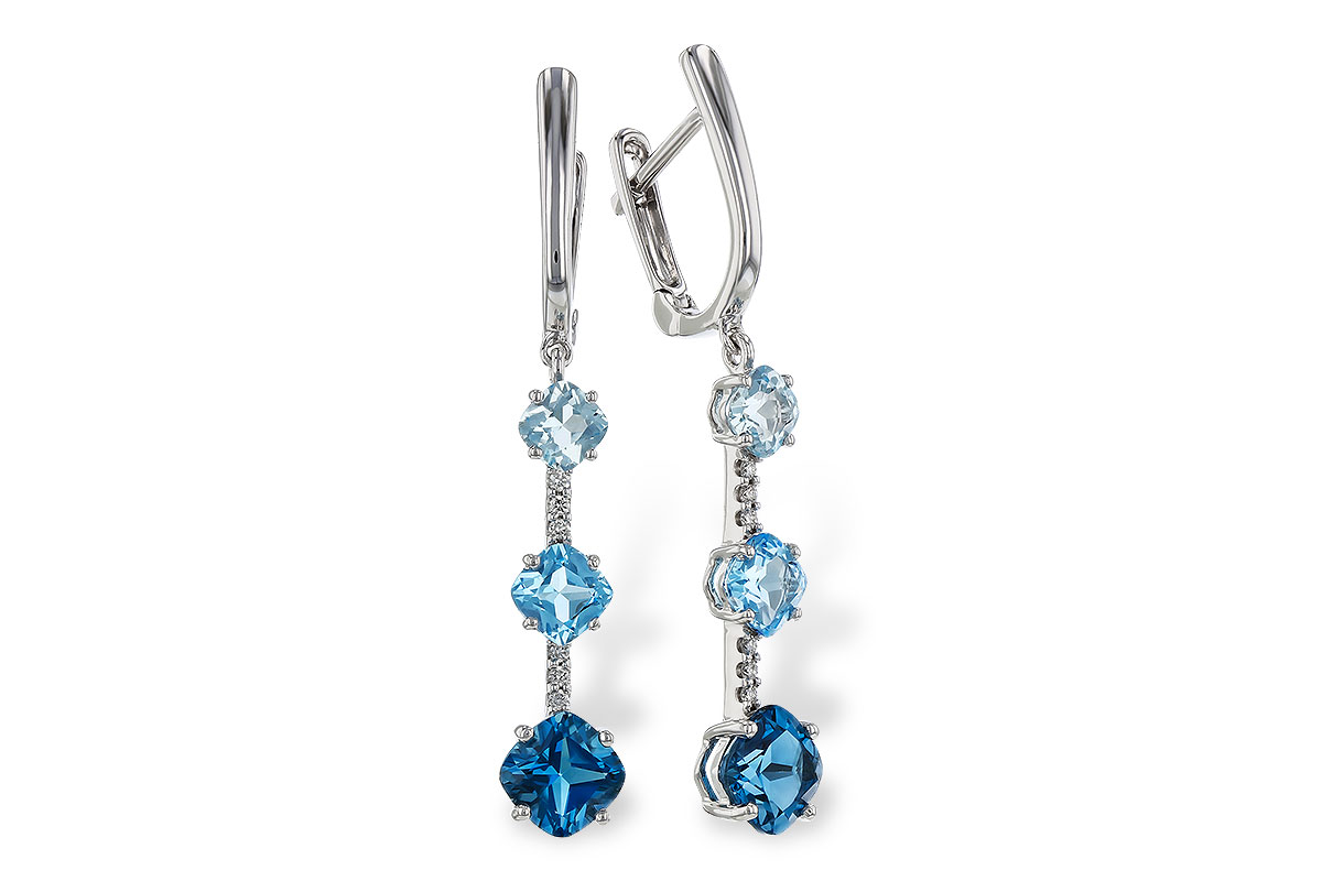 A320-73884: EARRINGS 2.41 TW BLUE TOPAZ 2.45 TGW