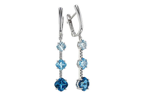 A320-73884: EARRINGS 2.41 TW BLUE TOPAZ 2.45 TGW