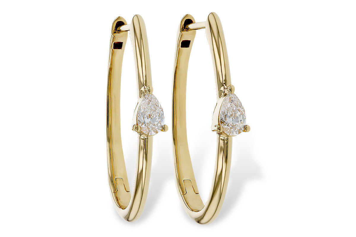 A320-74766: EARRINGS .45 TW PEAR DIAMONDS