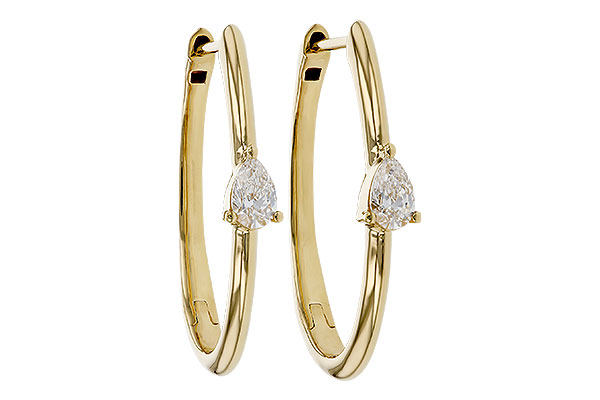 A320-74766: EARRINGS .45 TW PEAR DIAMONDS
