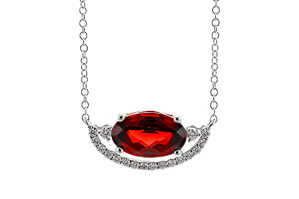 A320-74784: NECKLACE 1.94 GARNET 2.08 TGW (10x6MM GAR / 18")
