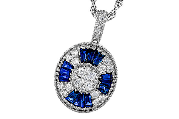 A320-79348: NECKLACE .56 TW SAPPHIRE .80 TGW