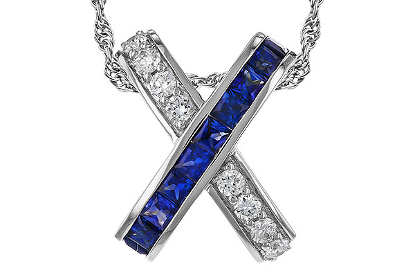 A320-81120: NECKLACE .60 TW SAPPHIRE .77 TGW