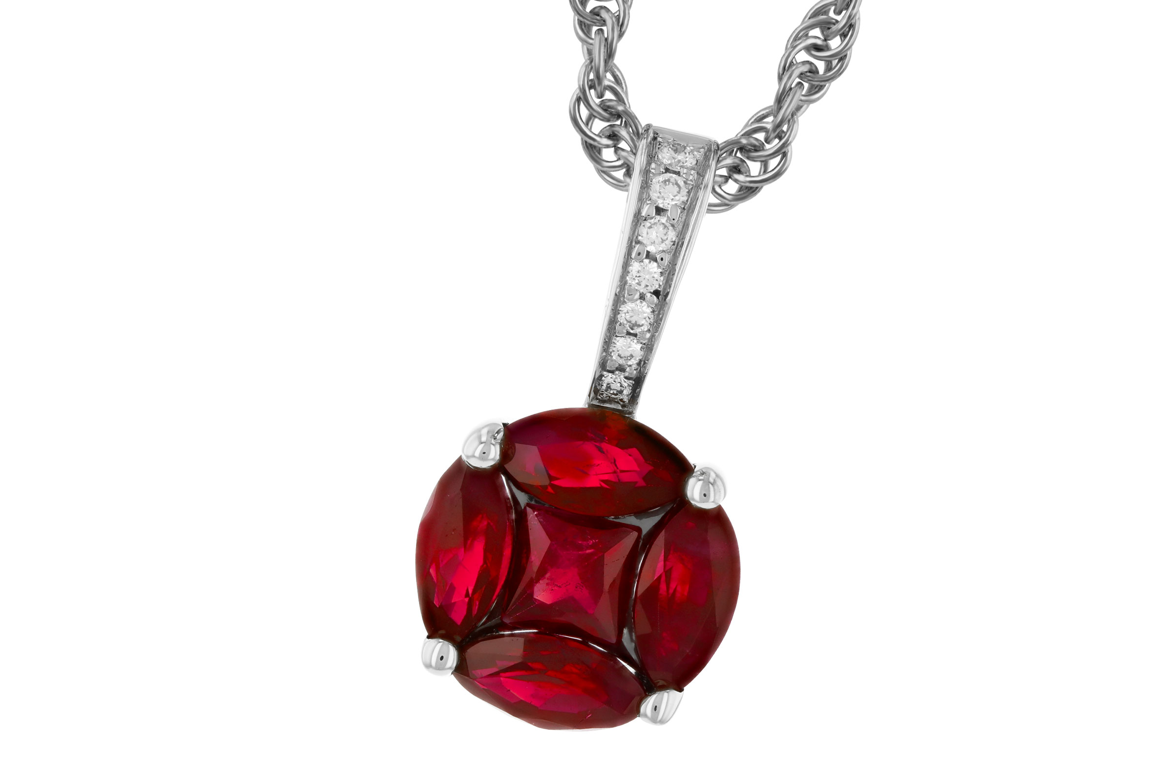 A321-63893: NECKLACE .80 RUBY .82 TW