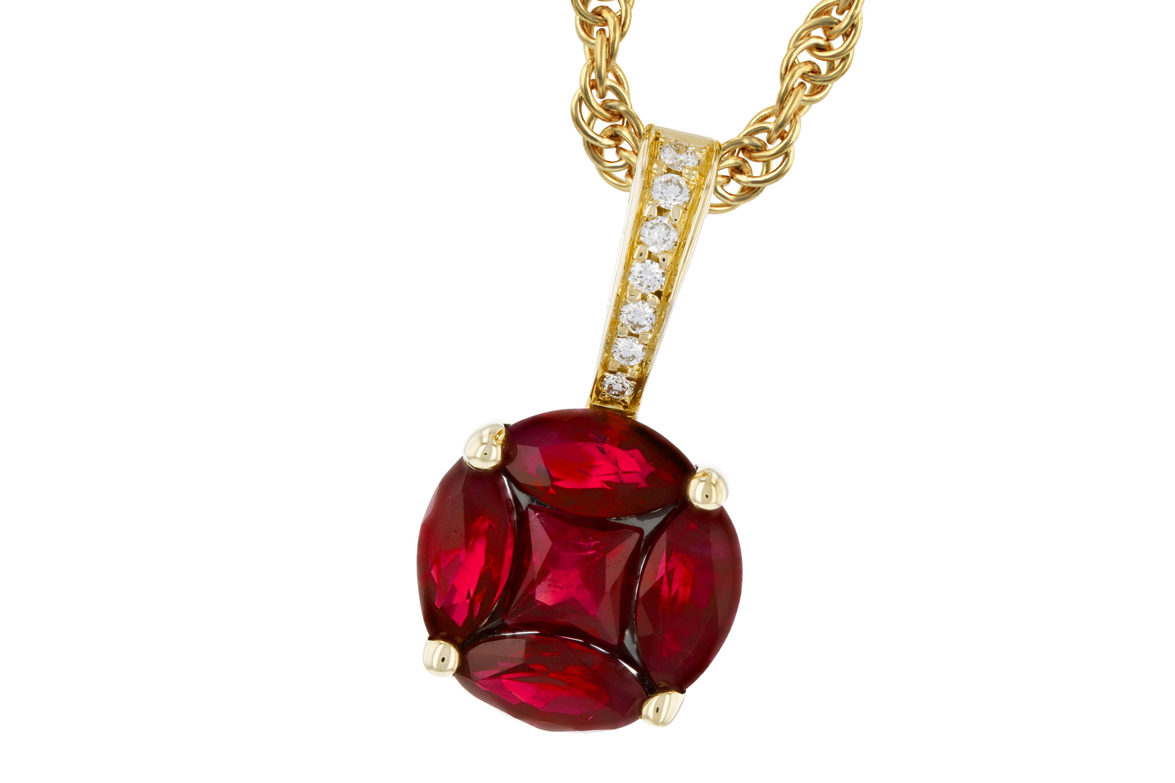 A321-63893: NECKLACE .80 RUBY .82 TW