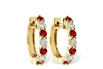 B047-12020: EARRINGS .64 RUBY 1.05 TGW