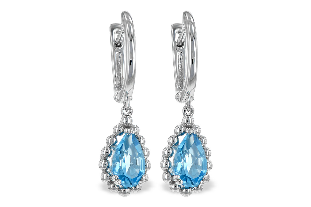 B235-31166: EARRING BLUE TOPAZ 1.70 TW