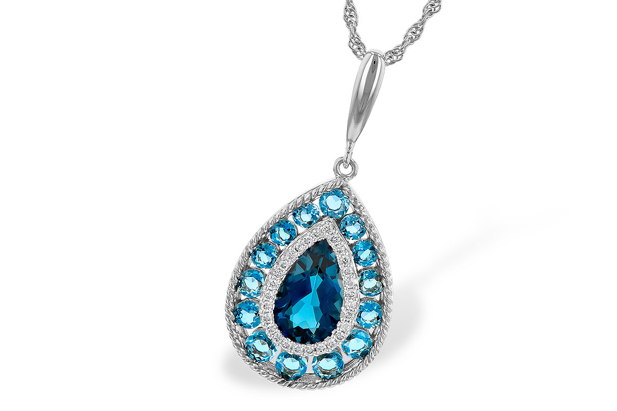 B236-22066: NECK 2.55 TW BLUE TOPAZ 2.65 TGW