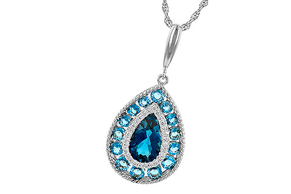 B236-22066: NECK 2.55 TW BLUE TOPAZ 2.65 TGW