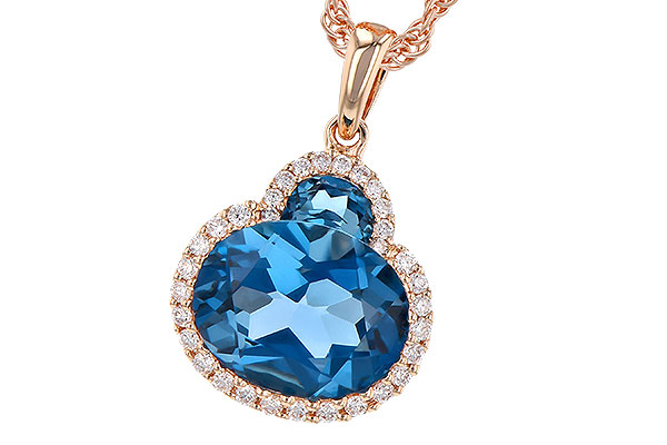 B318-97529: NECK 2.86 LONDON BLUE TOPAZ 3.00 TGW (10X8 OVAL)