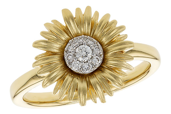 B319-85711: C319-84784 WITH YG & PETALS / WG SETTING .10 TW