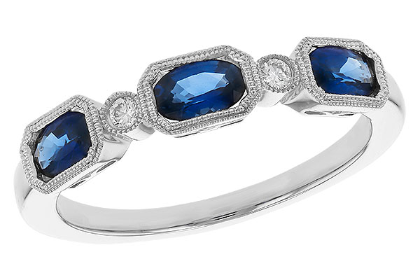 B320-74775: LDS WED RG .72 SAPPHIRE .77 TGW (4x3MM SAPP)