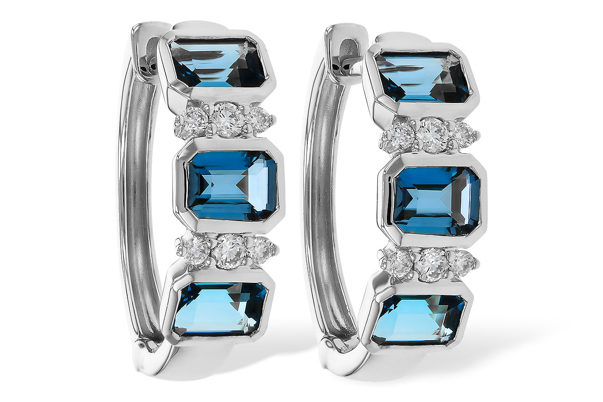 B320-74793: EARRINGS 1.37 TW LONDON BLUE TOPAZ 1.48 TGW