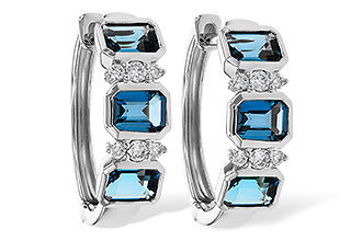 B320-74793: EARRINGS 1.37 TW LONDON BLUE TOPAZ 1.48 TGW