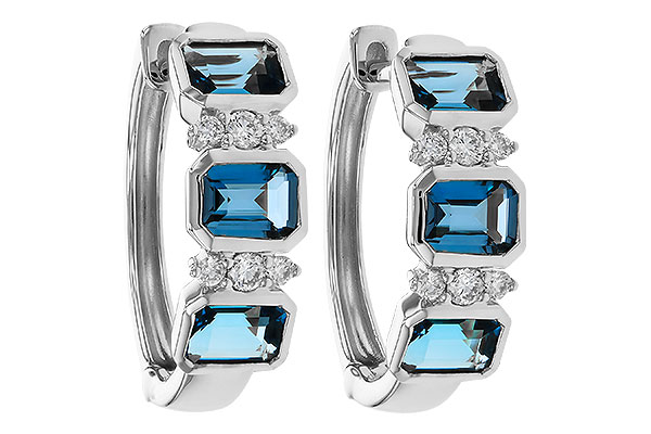 B320-74793: EARRINGS 1.37 TW LONDON BLUE TOPAZ 1.48 TGW