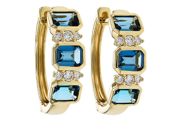 B320-74793: EARRINGS 1.37 TW LONDON BLUE TOPAZ 1.48 TGW