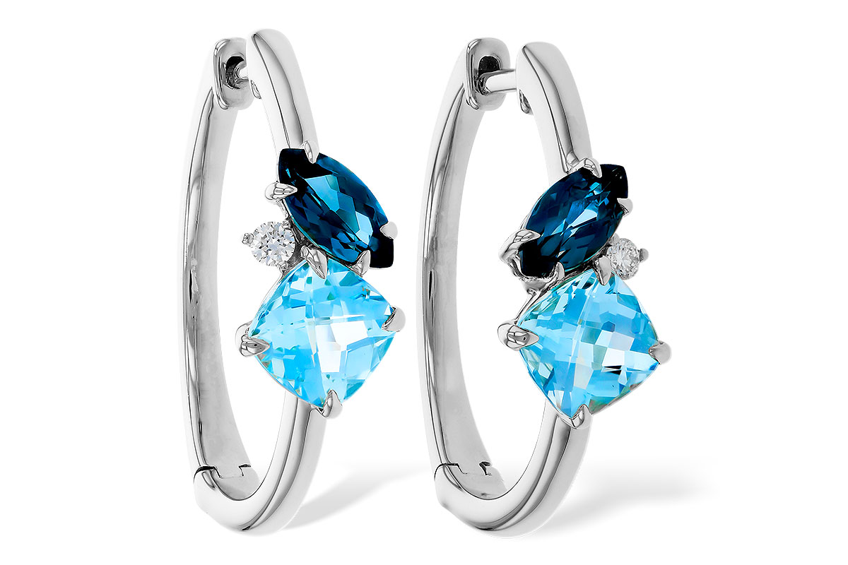 B320-76548: EARRINGS 1.82 TW BLUE TOPAZ 1.86 TGW