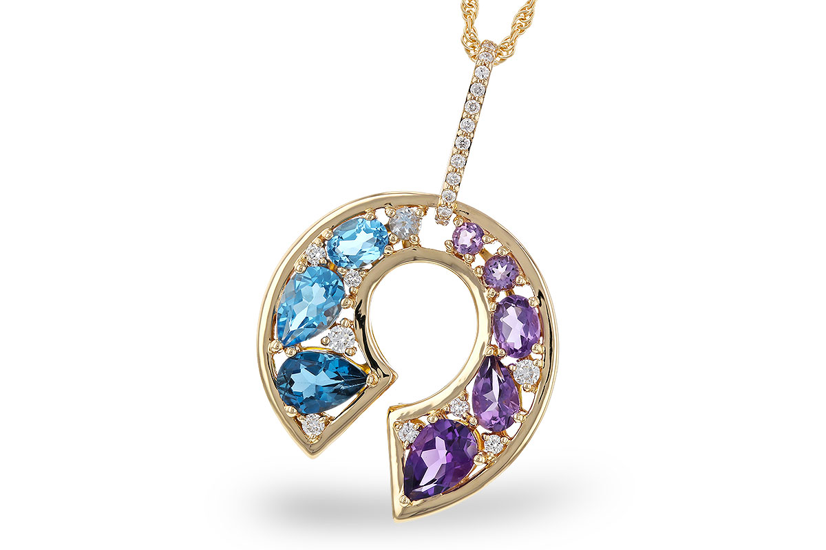 B320-76593: NECKLACE 1.77 SEMI-PREC (AMY & BT) 1.90 TGW