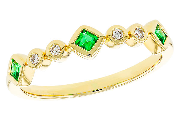 B320-77529: LDS WED RG .14 TW EMERALD .19 TGW