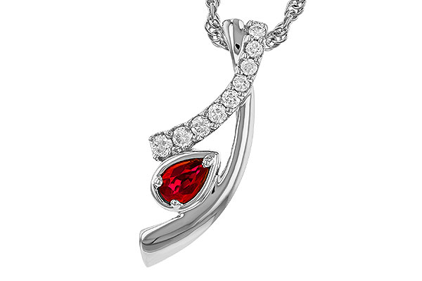 B320-78366: NECKLACE .21 RUBY .38 TGW (5x3 RUBY)