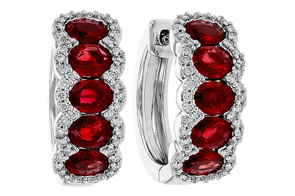 B320-79357: EARRINGS 2.20 TW RUBY 2.45 TGW