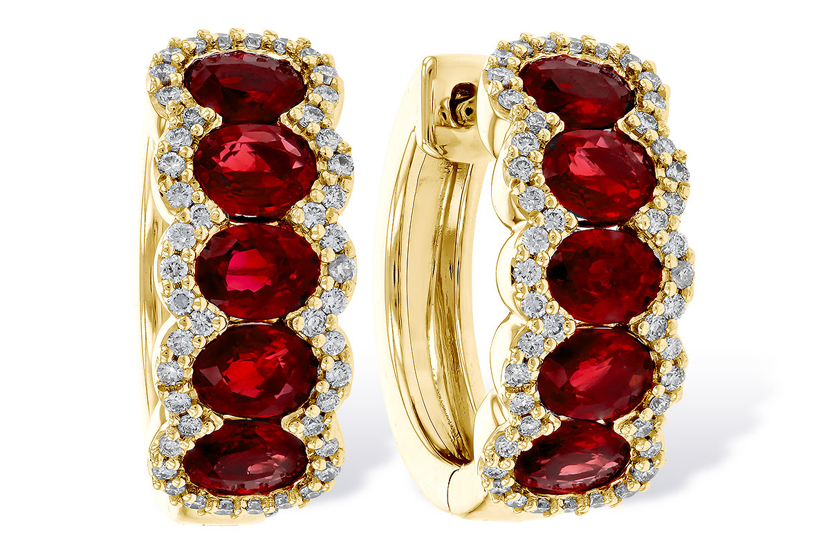 B320-79357: EARRINGS 2.20 TW RUBY 2.45 TGW