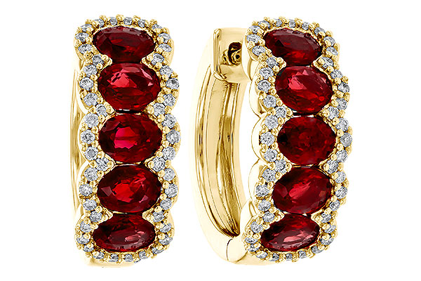 B320-79357: EARRINGS 2.20 TW RUBY 2.45 TGW