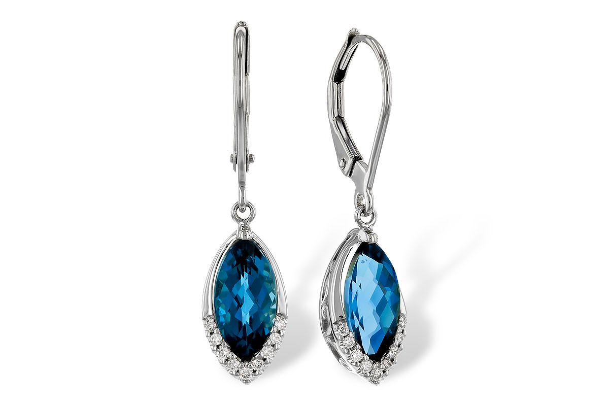 B320-80266: EARR 2.42 TW LONDON BLUE TOPAZ 2.50 TGW (9x5MM MQ)
