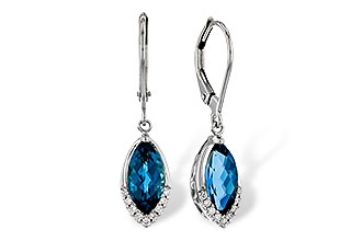 B320-80266: EARR 2.42 TW LONDON BLUE TOPAZ 2.50 TGW (9x5MM MQ)