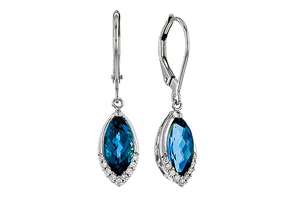 B320-80266: EARR 2.42 TW LONDON BLUE TOPAZ 2.50 TGW (9x5MM MQ)