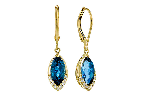B320-80266: EARR 2.42 TW LONDON BLUE TOPAZ 2.50 TGW (9x5MM MQ)