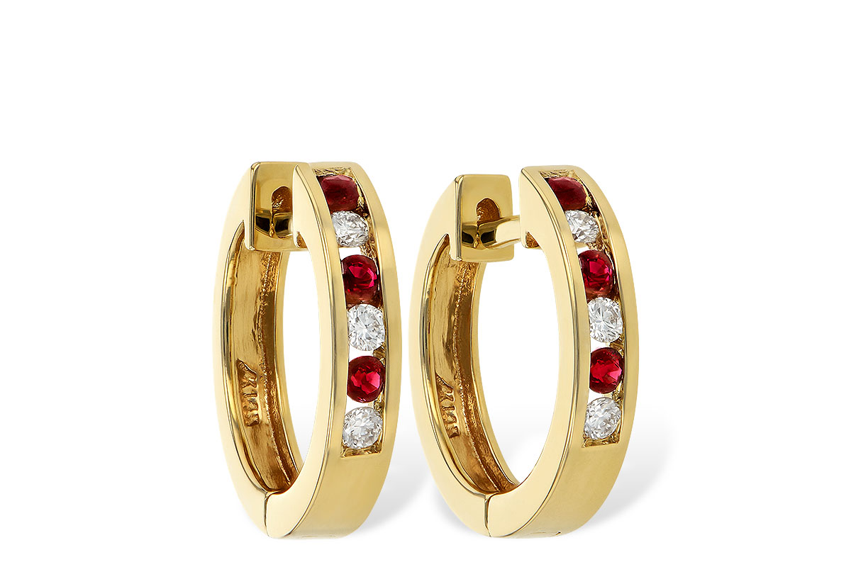 C047-12002: EARRINGS .16 RUBY .26 TGW