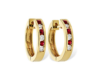 C047-12002: EARRINGS .16 RUBY .26 TGW