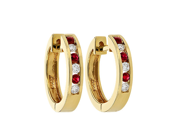 C047-12002: EARRINGS .16 RUBY .26 TGW