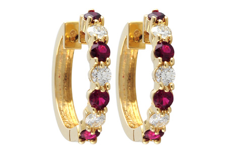 C047-12020: EARRINGS 1.30 RUBY 2.08 TGW