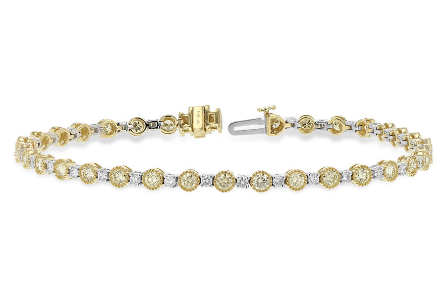 C234-44738: BRACELET 2.22 YELLOW DIA 3.04 TW