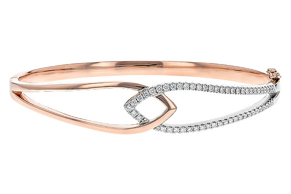 C235-34802: BANGLE BRACELET .50 TW (ROSE & WG)