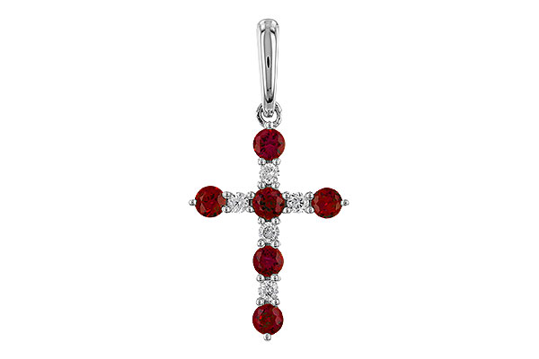 C320-74784: PENDANT .34 TW RUBY .42 TGW