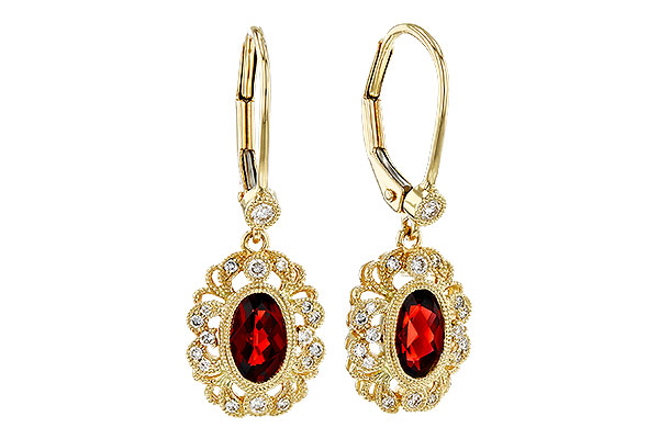 C320-76557: EARRINGS .98 TW GARNET 1.15 TGW (7x5MM GARNET)