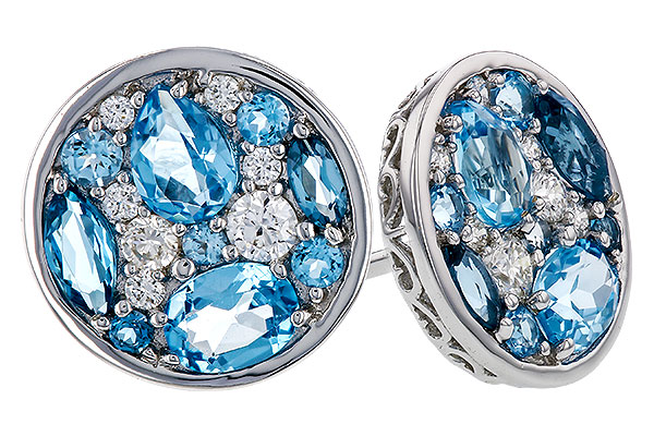 C320-76575: EARRINGS 1.02 TW BLUE TOPAZ 1.18 TGW
