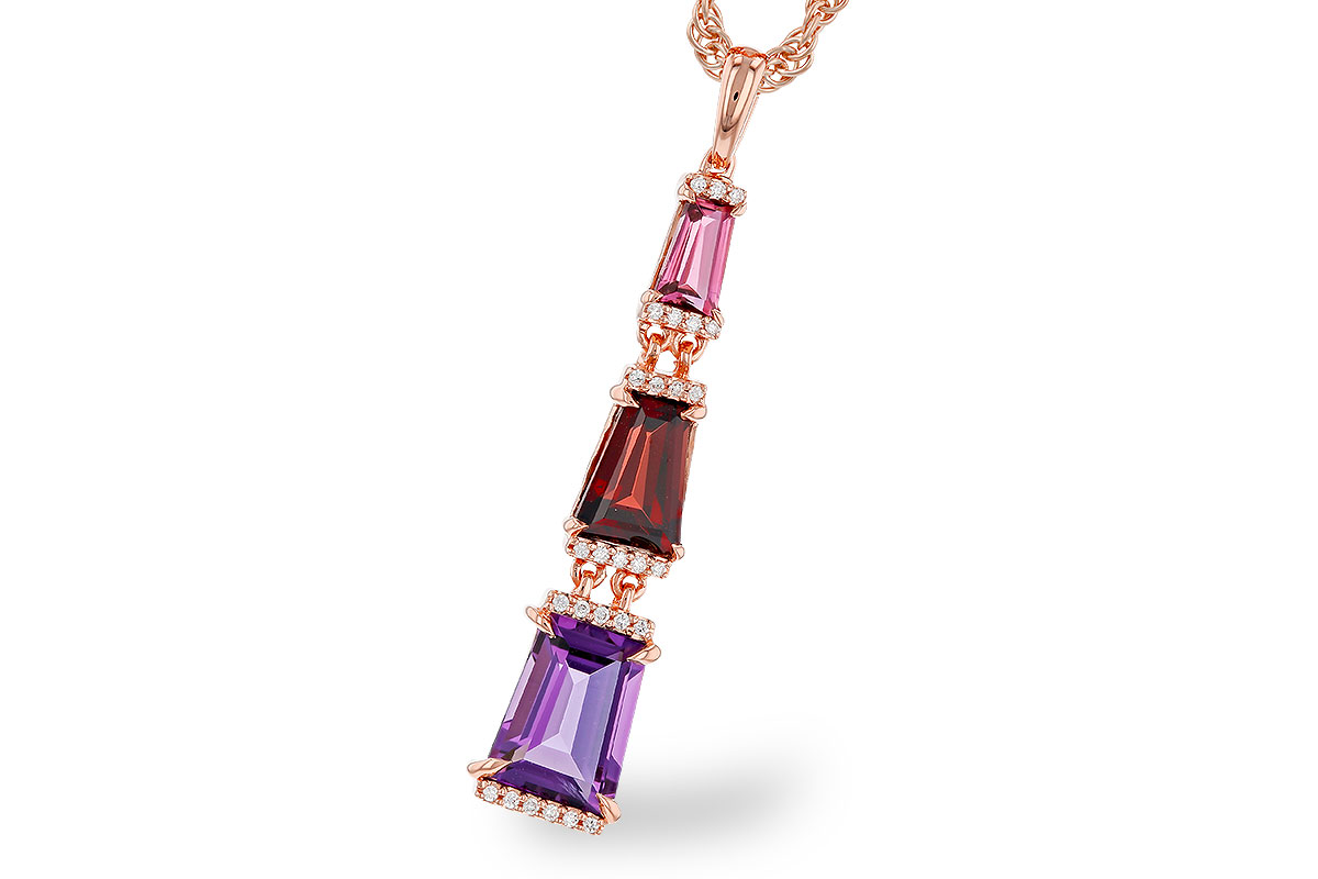C320-76584: NECKLACE 2.32 SEMI-PREC (PT,GT,AMY) 2.37 TGW