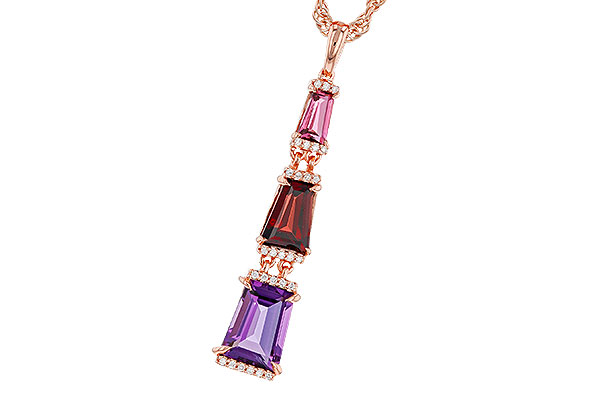 C320-76584: NECKLACE 2.32 SEMI-PREC (PT,GT,AMY) 2.37 TGW