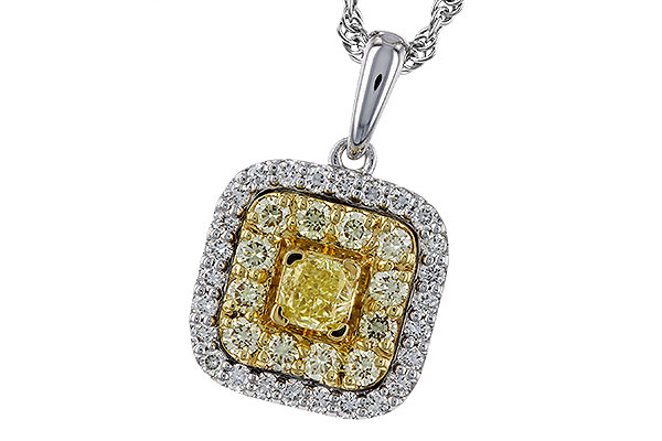 C320-76593: NECK .23 FANCY YELLOW DIAMONDS .65 TW