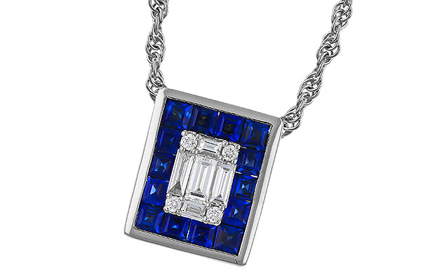 C320-80229: NECKLACE .84 SAPPHIRE TW 1.02 TGW
