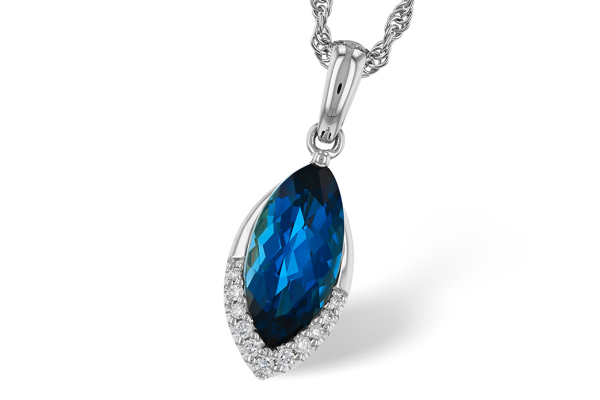 C320-80266: NECK 2.14 LONDON BLUE TOPAZ 2.20 TGW (12x6MM MQ)