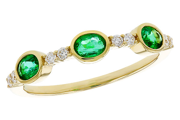 C320-81093: LDS WEDDING RG .46 TW EMERALD .58 TGW